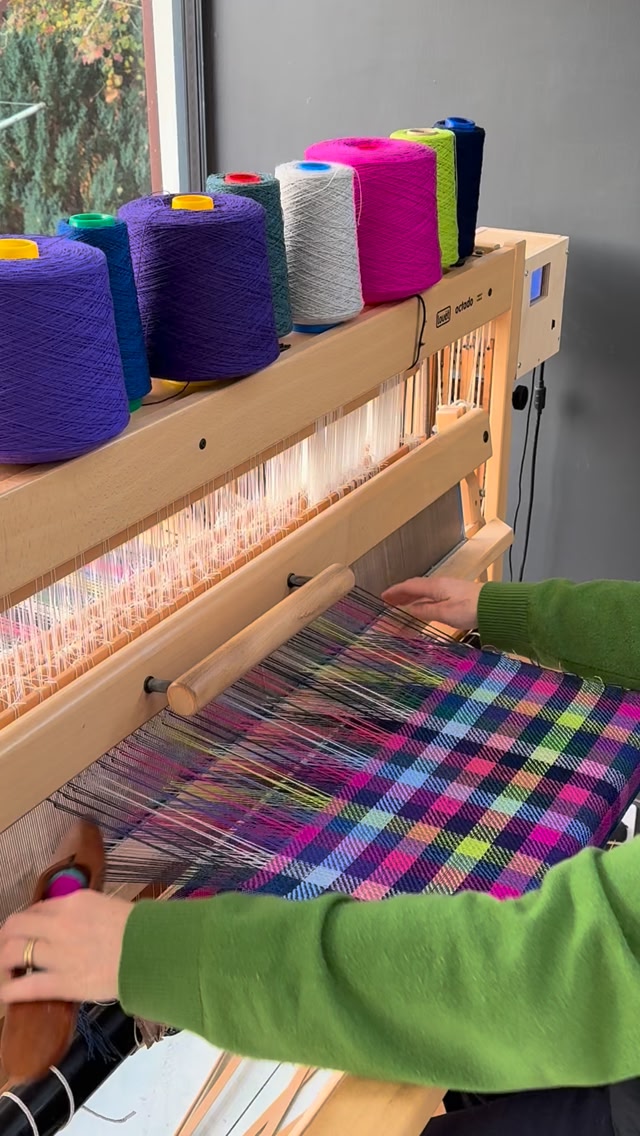 Weaving with bright and vibrant merino yarn to create some gorgeous ...
