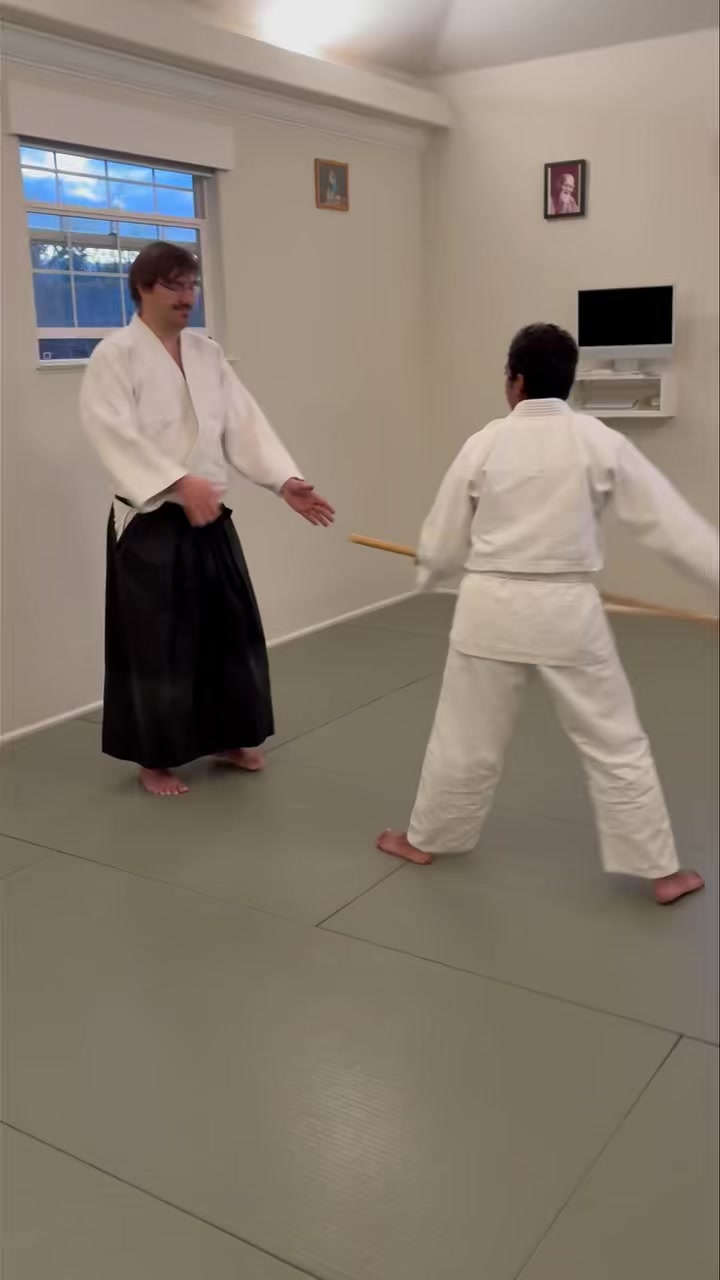 Jodori. Shihonage. The important aspect is to utilize the Jo to move ...