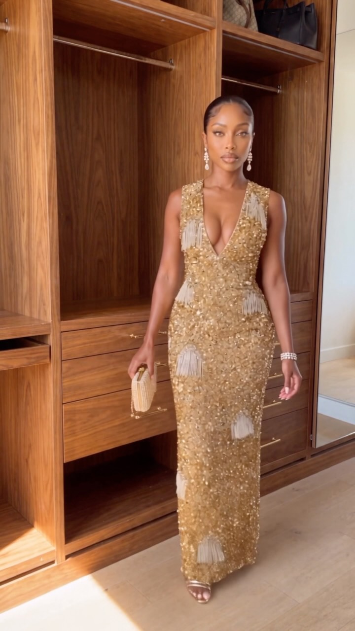 accessories for gold sequin dress GRWM a night that called for a little extra ✨🥂, Gold, sparkle, and absolutely no intention of blending in., The was already doing the most, so I just let her. 😭✨, From the glam to the final gold dress accessories ideas