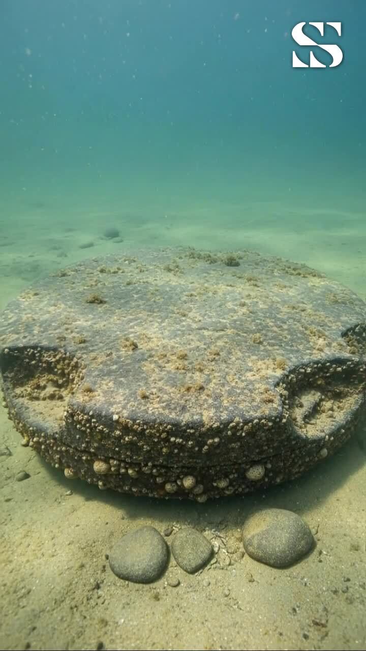 The bu*ied disk lies deep beneath the sand, its surface etched with ...