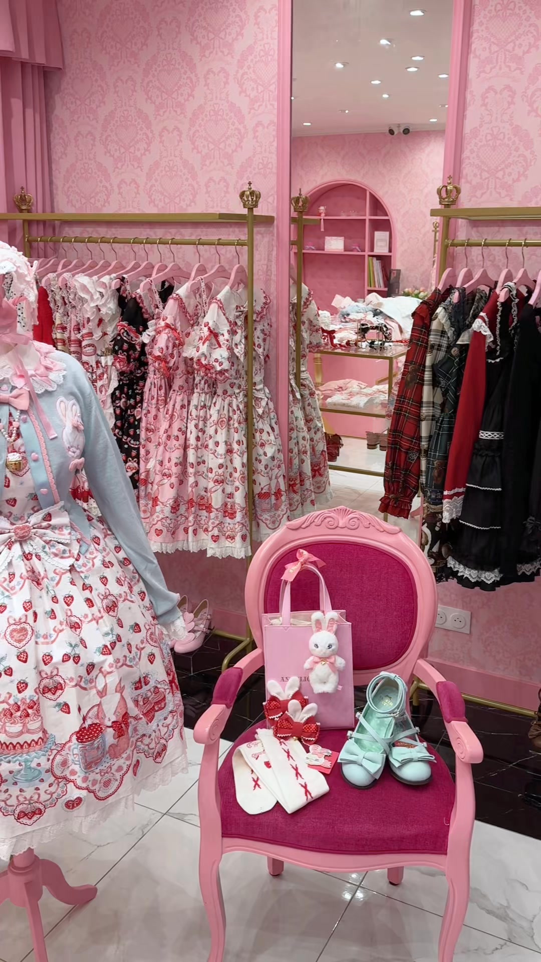 A super cute strawberry and cake themed outfit for a spring picnic