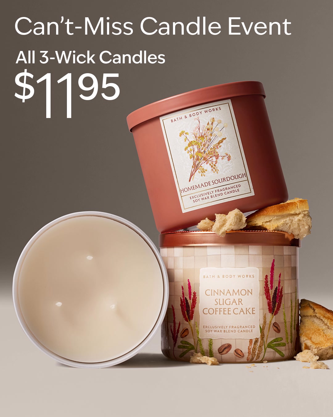 ✨ All 3-wicks are $11.95! 😉 Each one lasts up to 45 hours