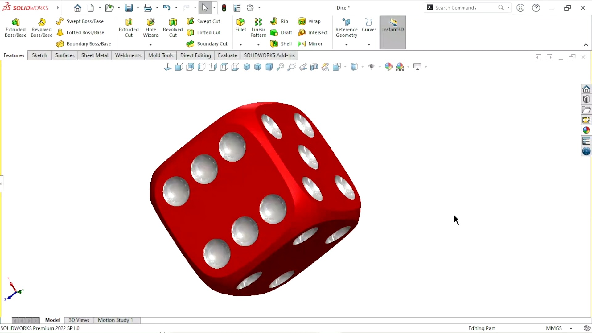 Design of Dice in Solidworks #solidworkstutorial #SolidWorks #cad ...