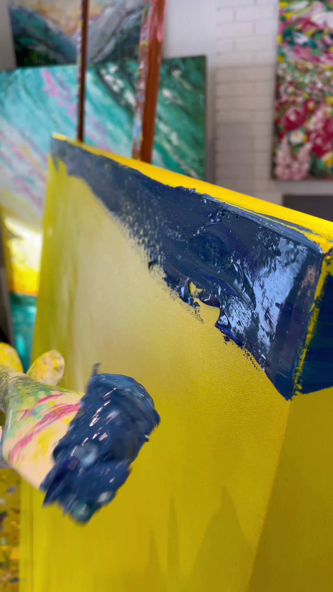 The making of a huge 5x7 foot commission using a palette knife, looses ...