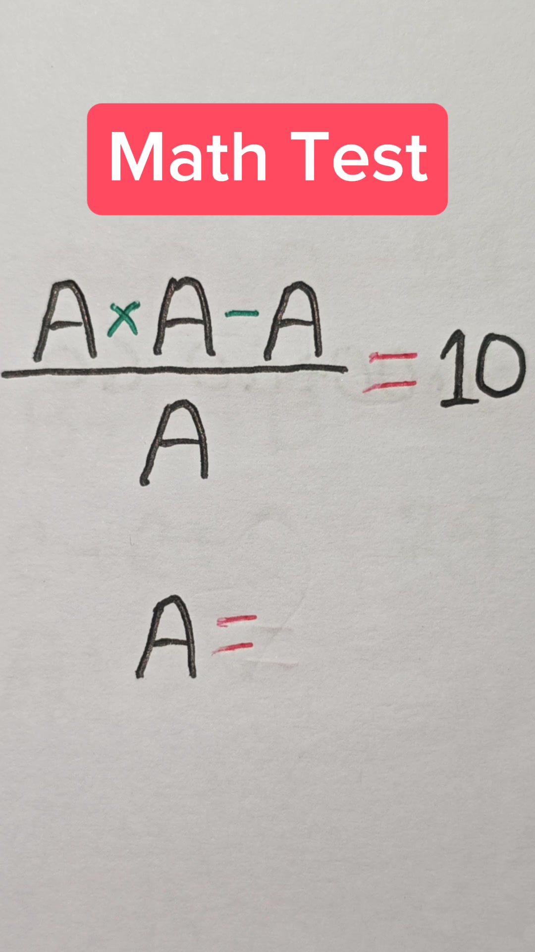 Math Test 😱/ What is the value of A?? #iqtest #mathtest #reels #math # ...
