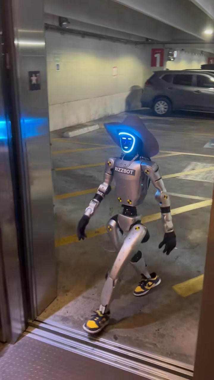 Robot walks into an elevator #robot | Rizz Bot | Facebook