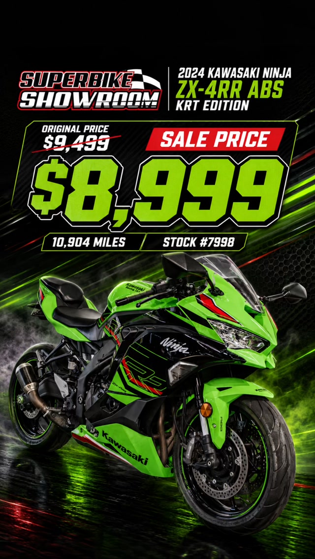 （4月VIP 10%off中） user_5ae28ba5です❣️0510 🏍️ 2024 Kawasaki Ninja ZX-4RR ABS 💵 $8,999.00 📋 10,904 miles