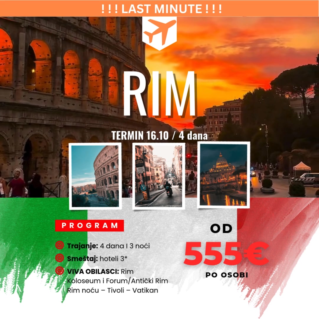 ️🇮🇹 RIM – VEČNI GRAD TE ZOVE! 🇮🇹 ️ 📅 Termin: 16.10 | 4 dana 🏨 Smeštaj u ...