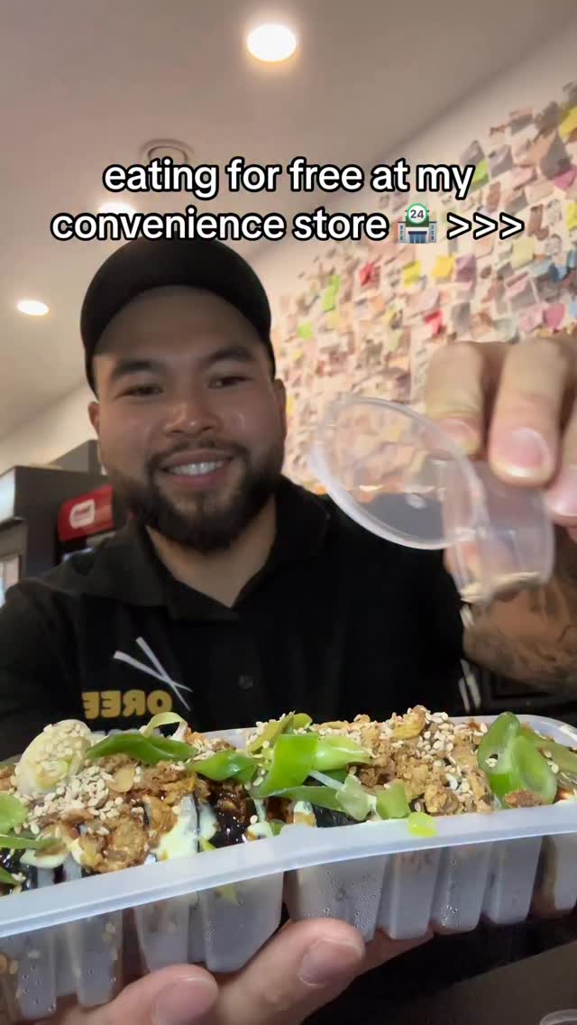 One of the perks of owning a convenience store I guess 🤫🏪 #kimbap # ...