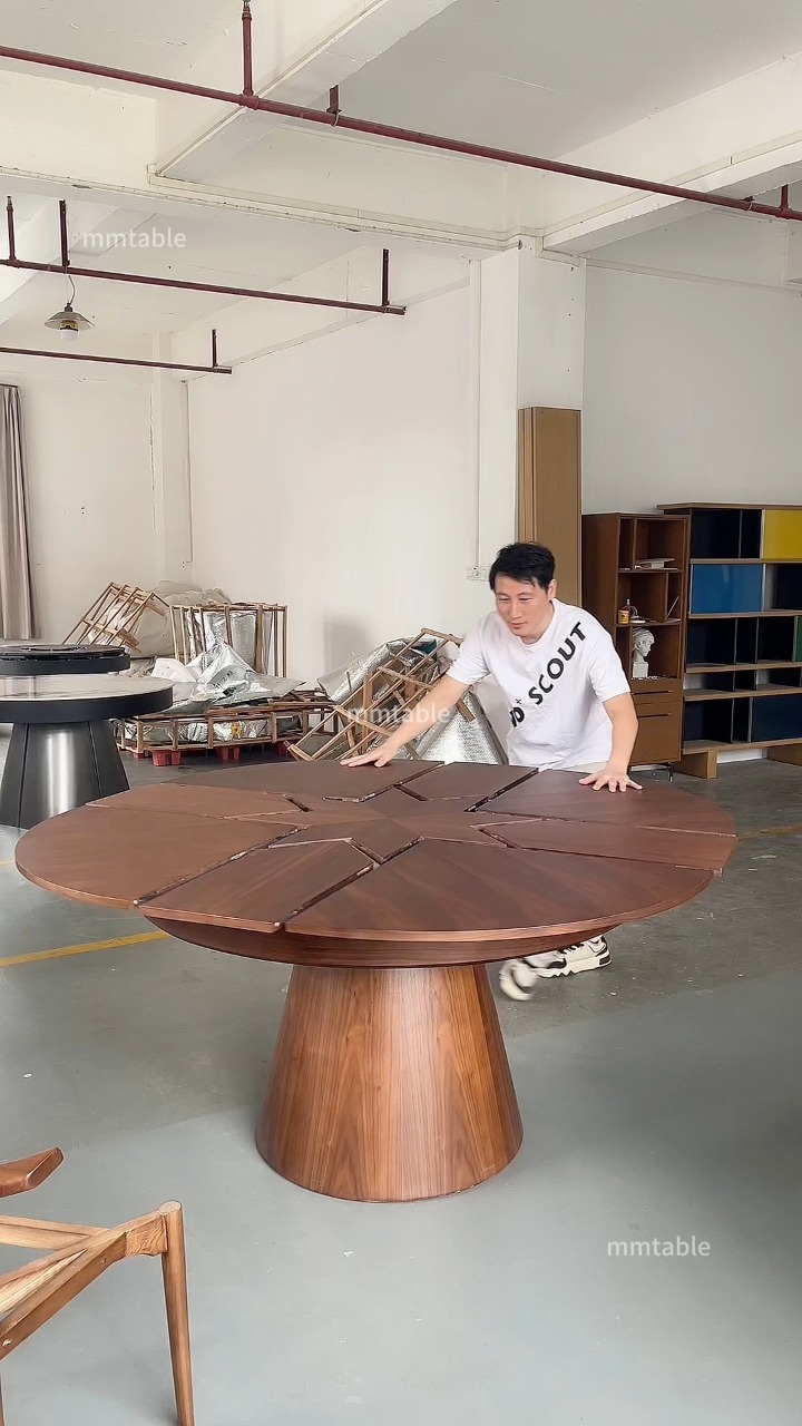 The Expandable round dining table design from China , you can