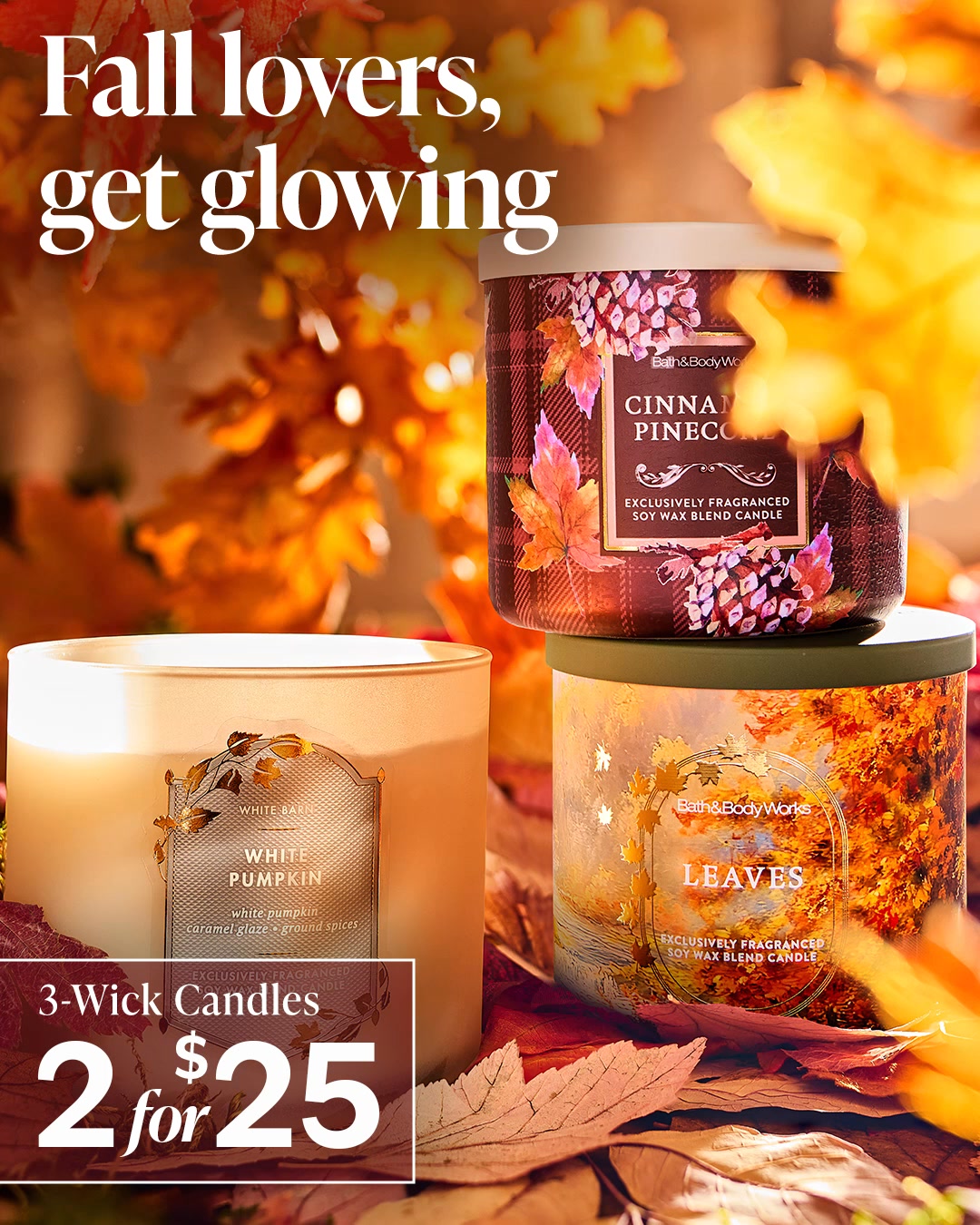Limited time only—3-wick candles are 2 for $25! 🤑 Helloyour