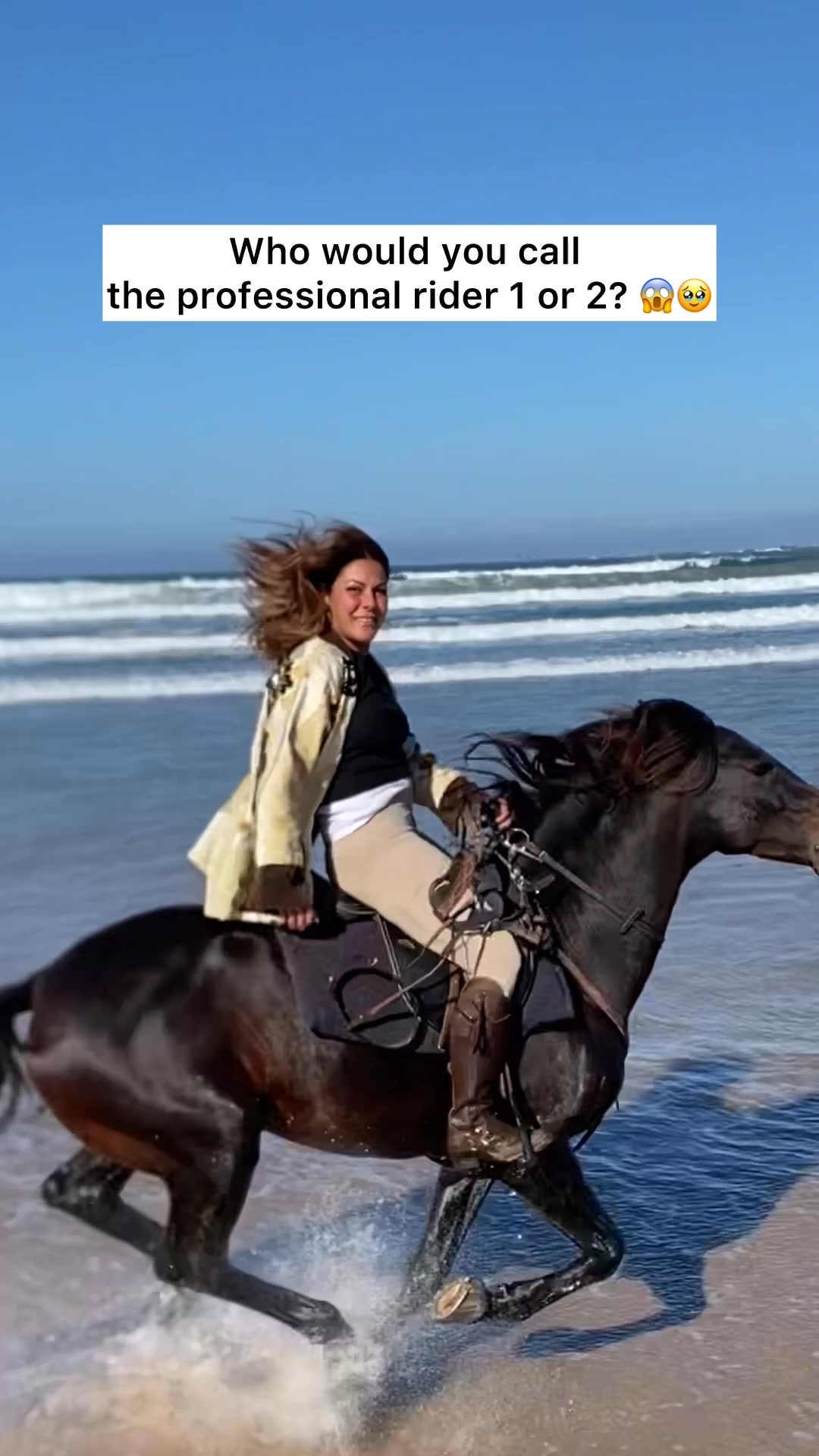 Who would you call the professional rider 1 or 2? 😱🥹 #horse #horses # ...