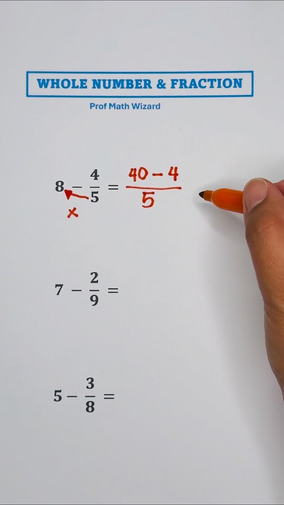 Whole Number and a Fraction📚 #math | Prof Math Wizard | Facebook