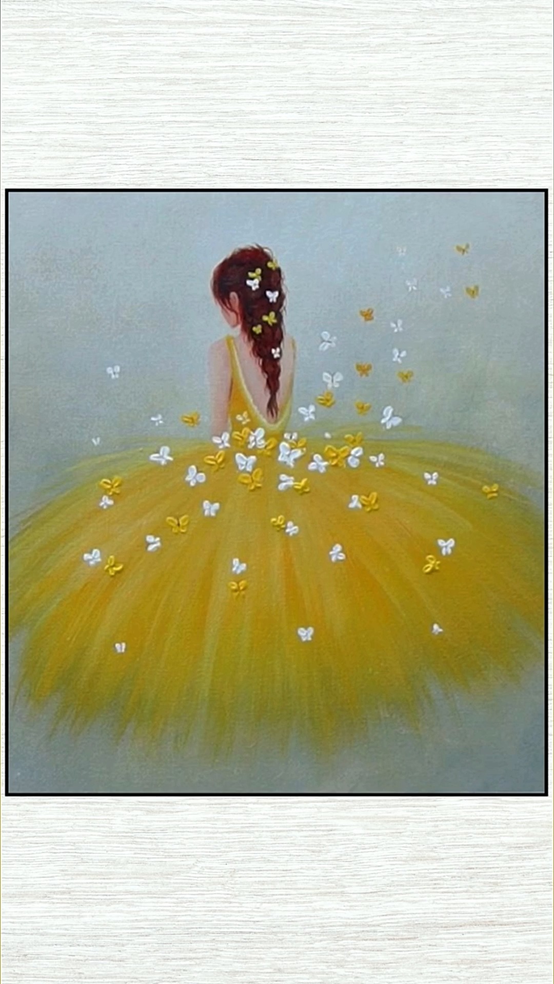 painting of lady in yellow dress girl with | El Drawing Arts FALL/HOLIDAY