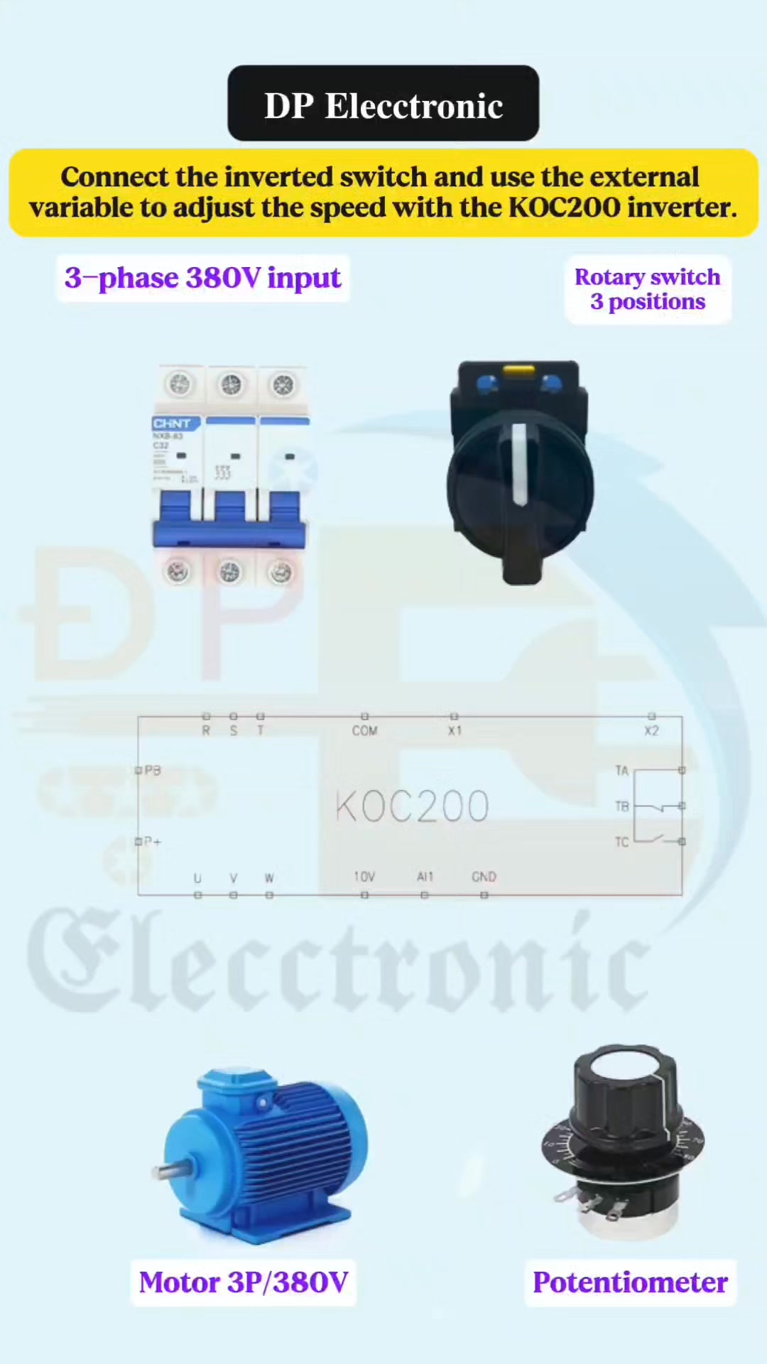 Connect the inverted switch and use the external variable to adjust the ...