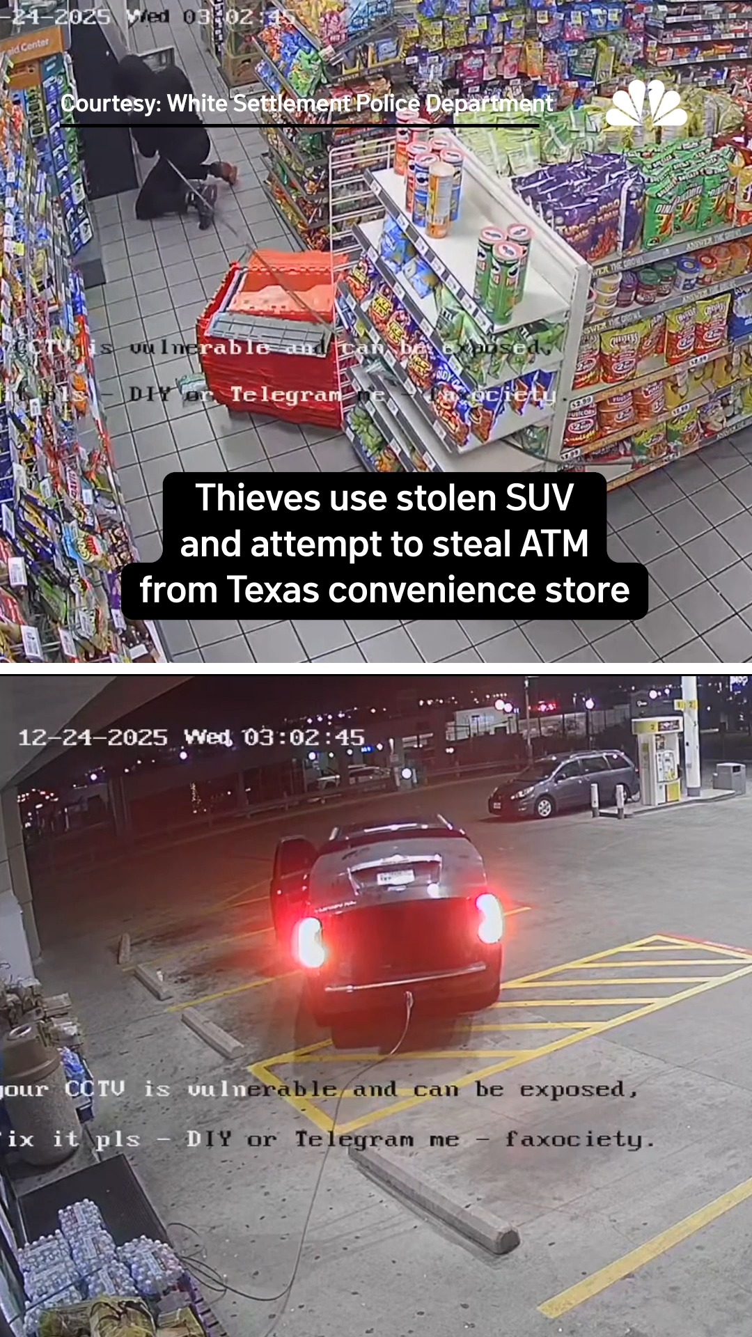 Surveillance video shows an SUV pulling an ATM out of a Texas ...