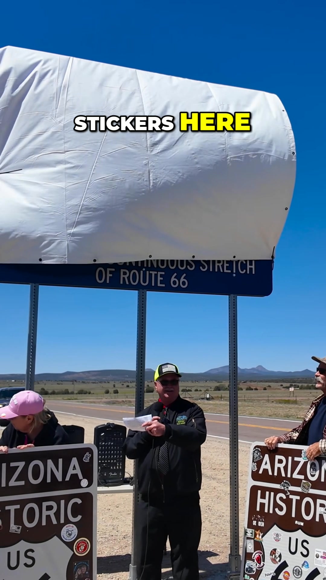 A brand new Route 66 Centennial sign has been unveiled on Crookton