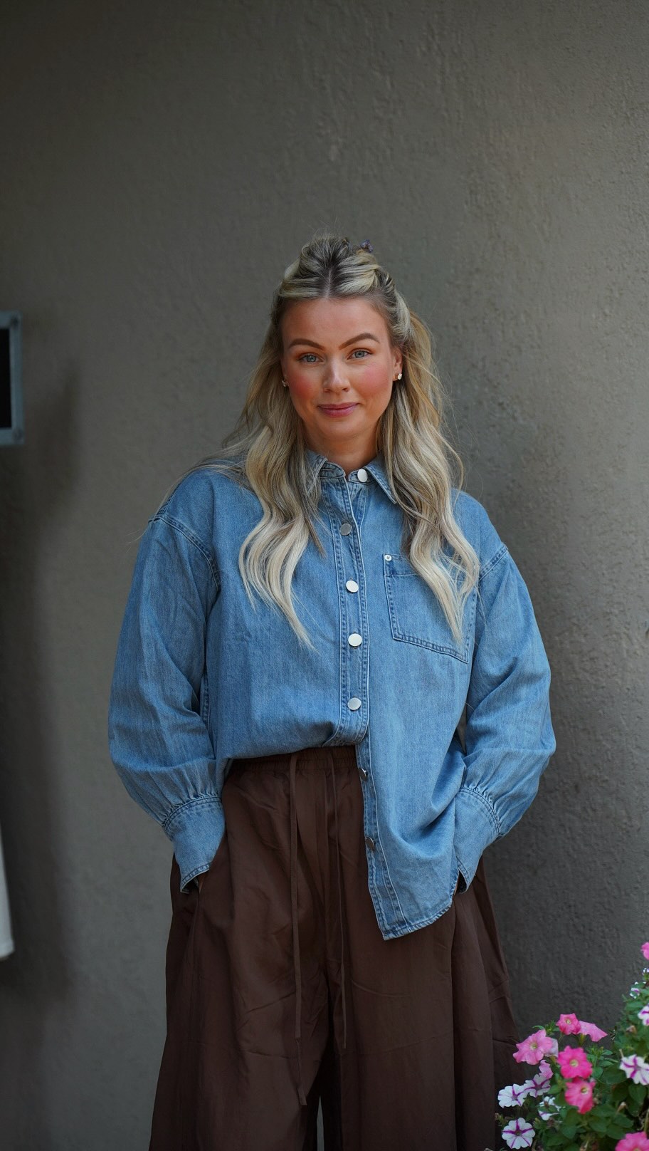 NEW TO THE FLOOR ✨🤎, Our Dear John Denim denim button-up paired with these dreamy satin lace-trimmed balloon pants = when comfort meets CUTE. 🤌🏼 TAP TO SHOP the look! | Valley gal