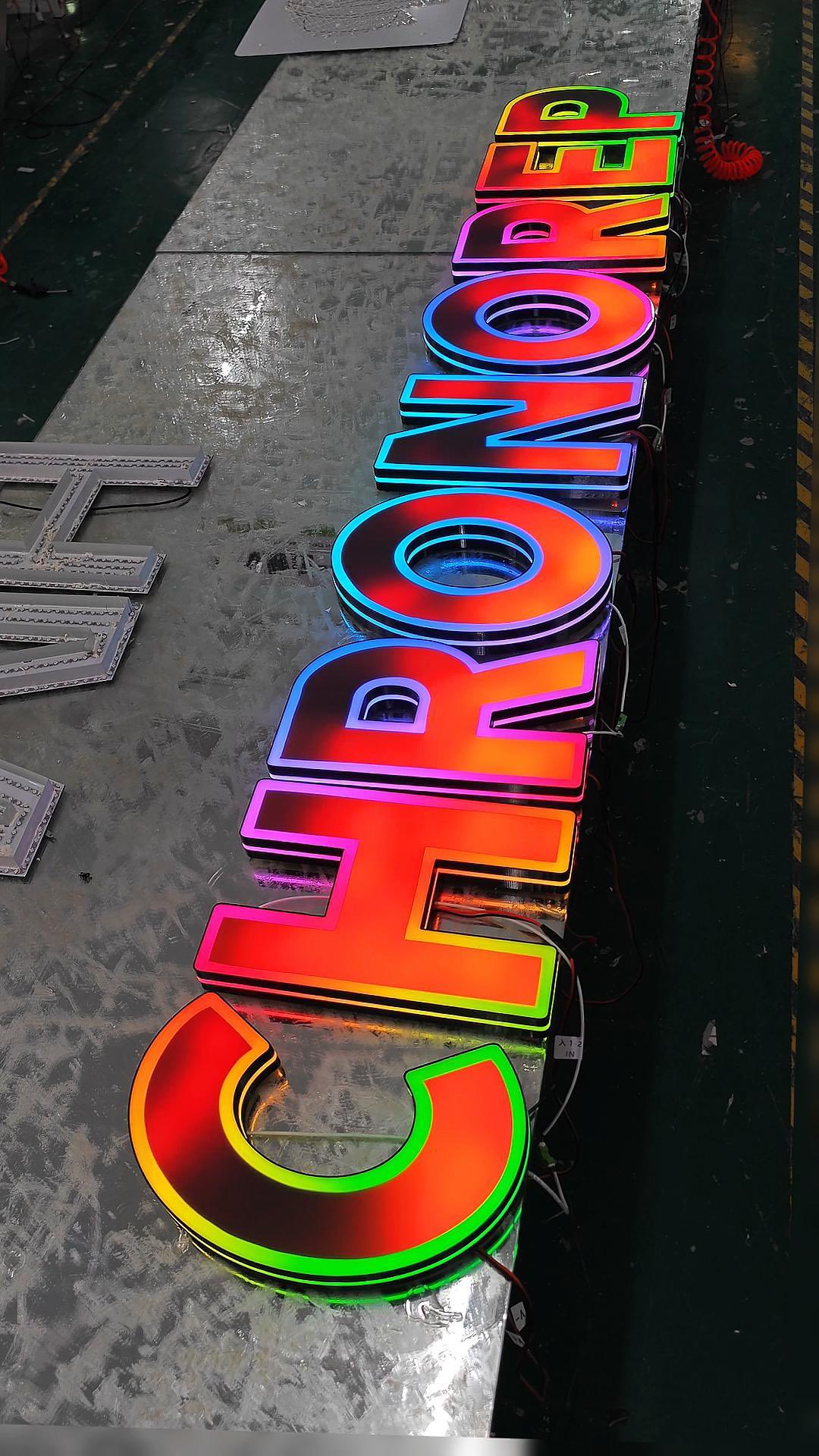 Production process of luminous character source factories #sign # ...