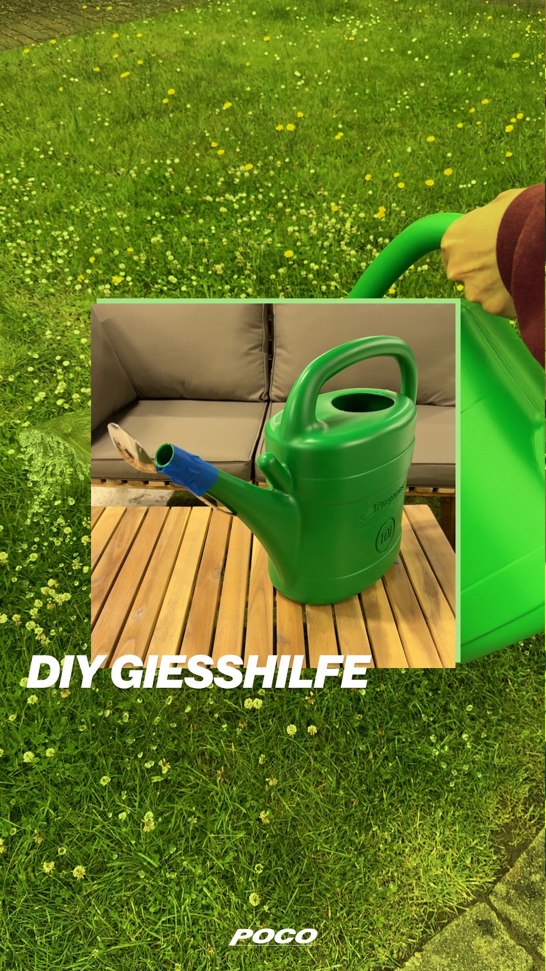 DIY Gießhilfe! 🎉, Große Flächen gießen, aber keinen Gießkannenaufsatz zur Hand? ✋ So geht's! , Folgt uns für mehr DIY-Tipps! 🤩, #diy #lifehack #garten #gardening #gießen #pflanzen