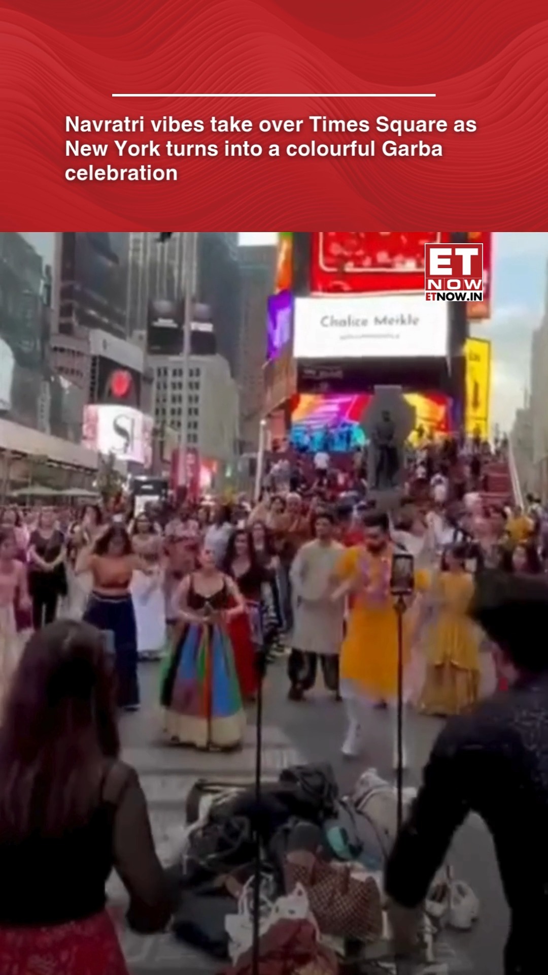 Times Square in New York City came alive with Navratri celebrations as ...