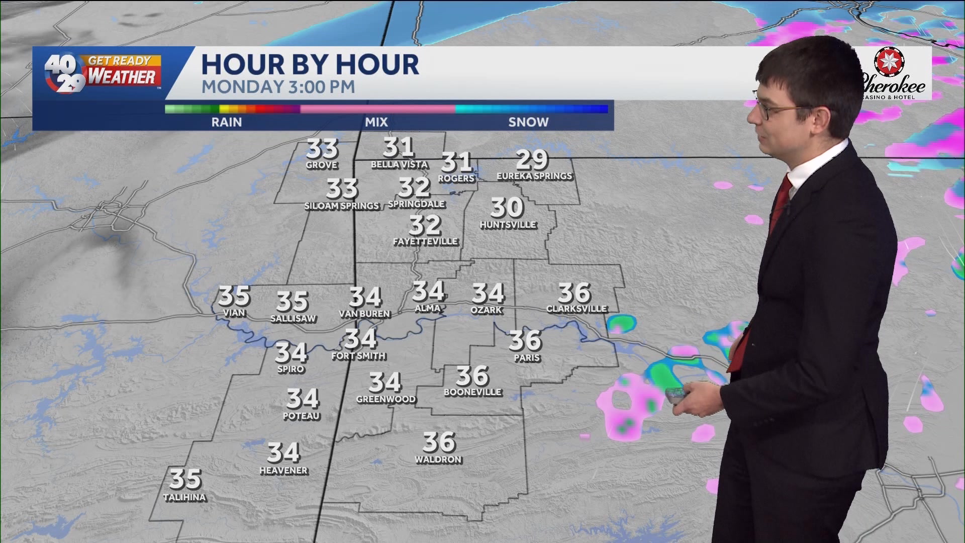 We may see a wintry mix linger into the evening across the area. But ...