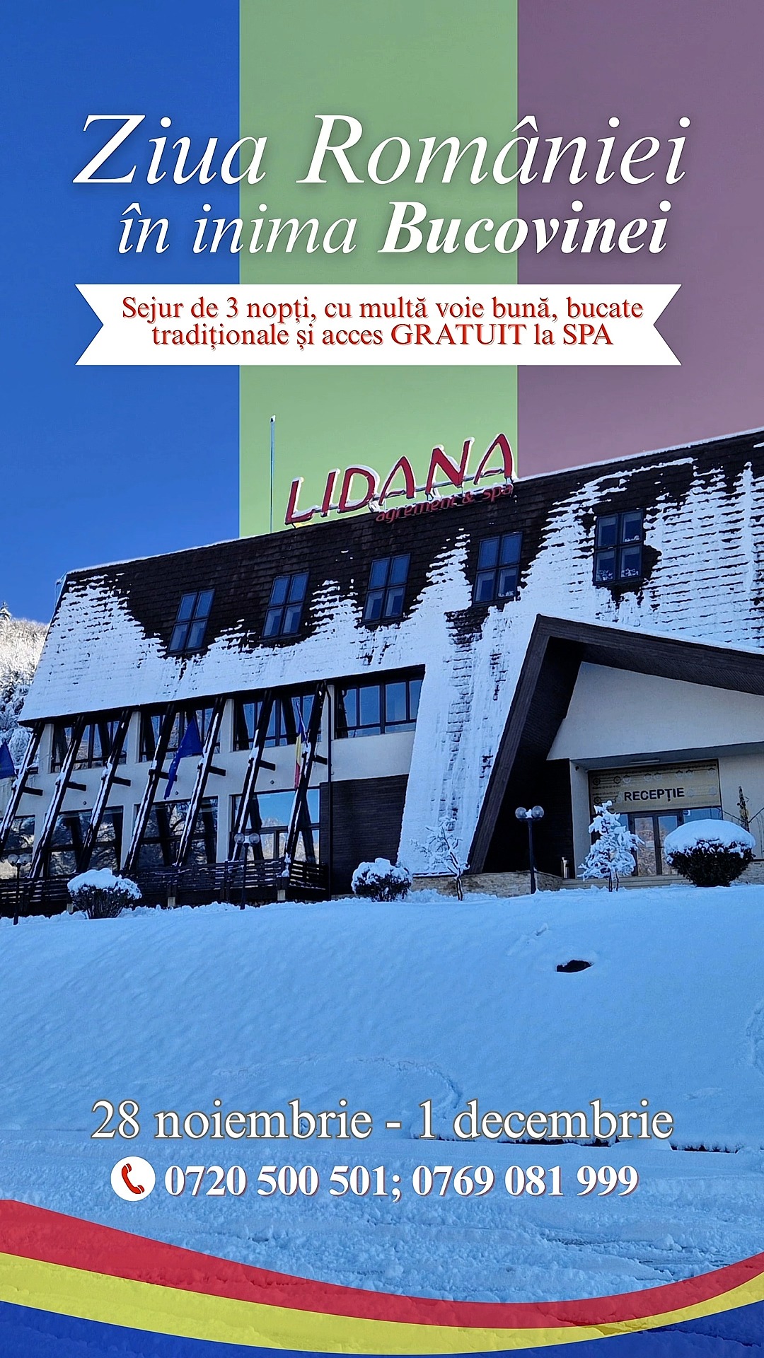 📌 Ziua României în inima Bucovinei, la 𝘾𝙤𝙢𝙥𝙡𝙚𝙭𝙪𝙡 𝙏𝙪𝙧𝙞𝙨𝙩𝙞𝙘 𝙇𝙞𝙙𝙖𝙣𝙖! 🇷🇴 Vă ...