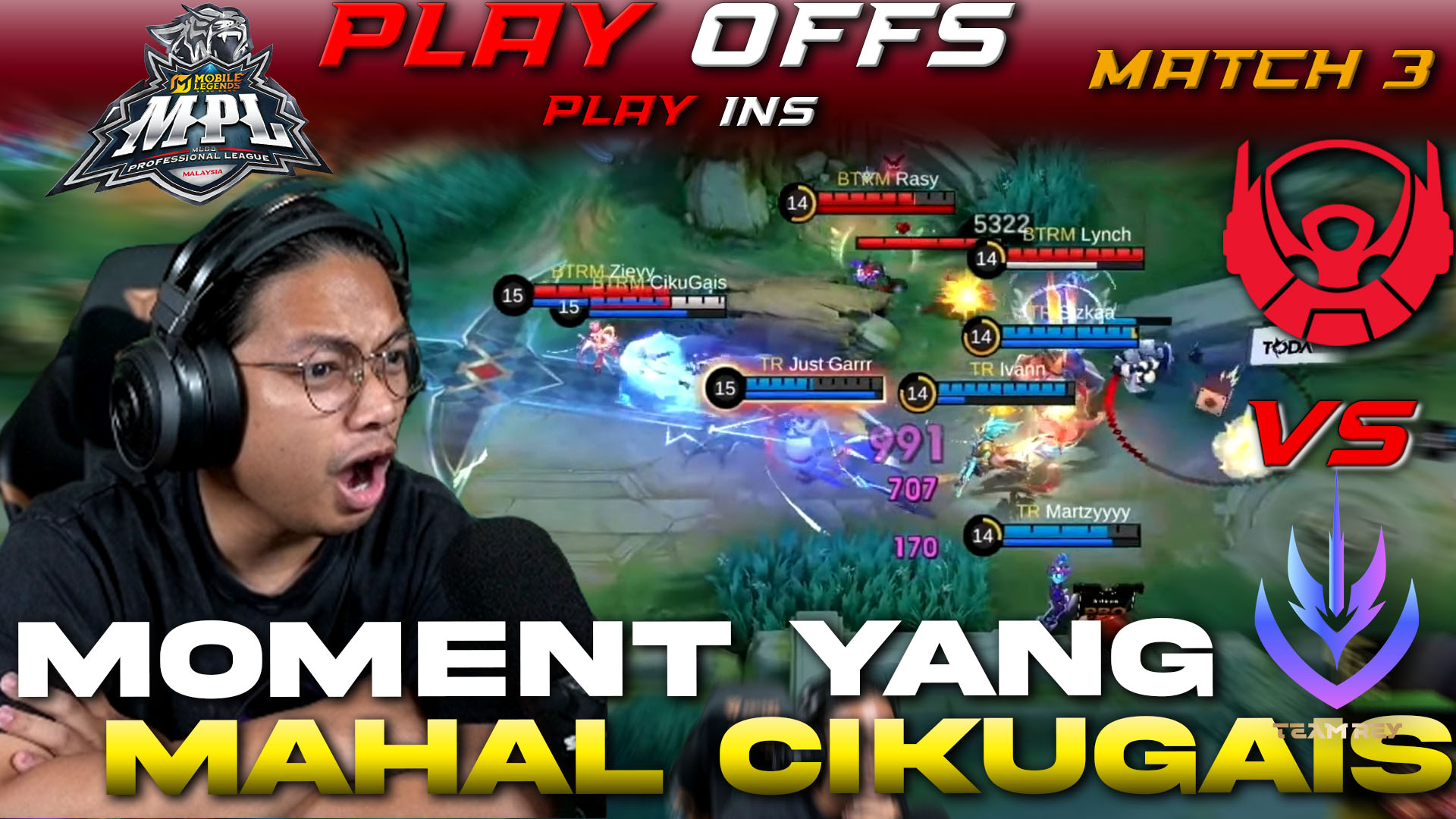 BTRM VS TEAM REY PLAYOFFS MATCH 3 MPL MY S17 ! #mobilelegends#ml