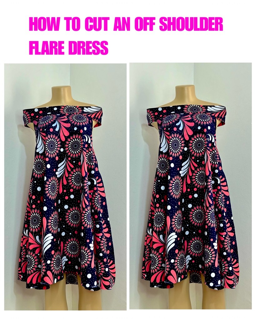 How to Cut an Off Shoulder Flare Dress Full Tutorial