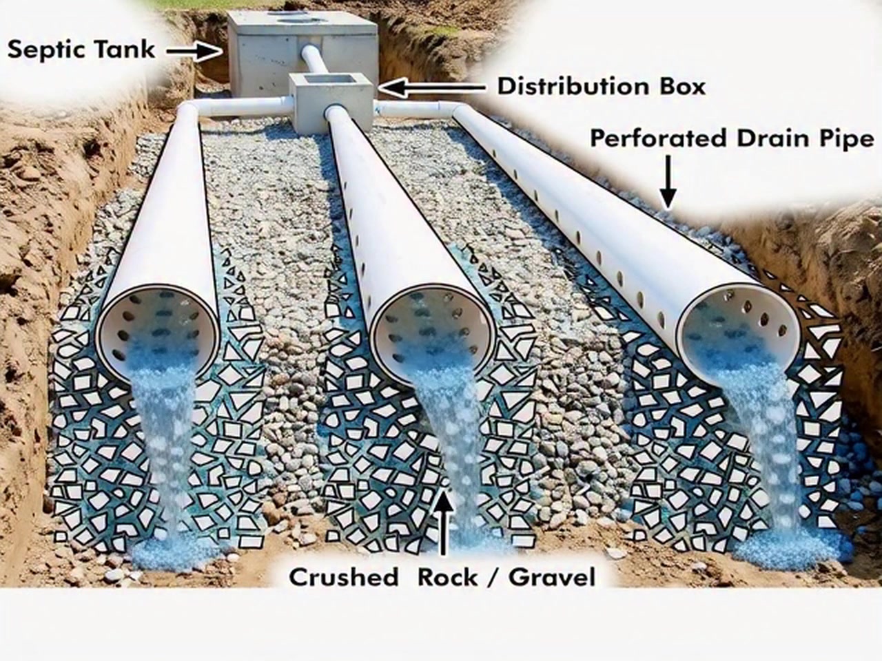 a cross-section diagram of a typical residential septic system ...