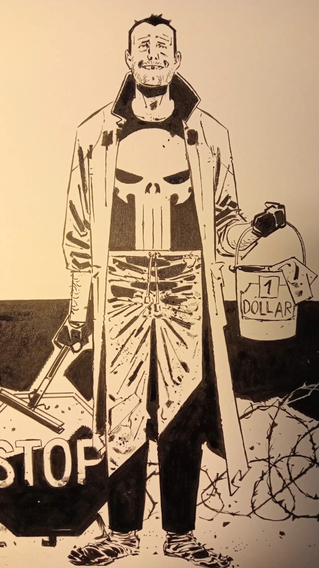Punisher original art by Nick Dragotta for auction