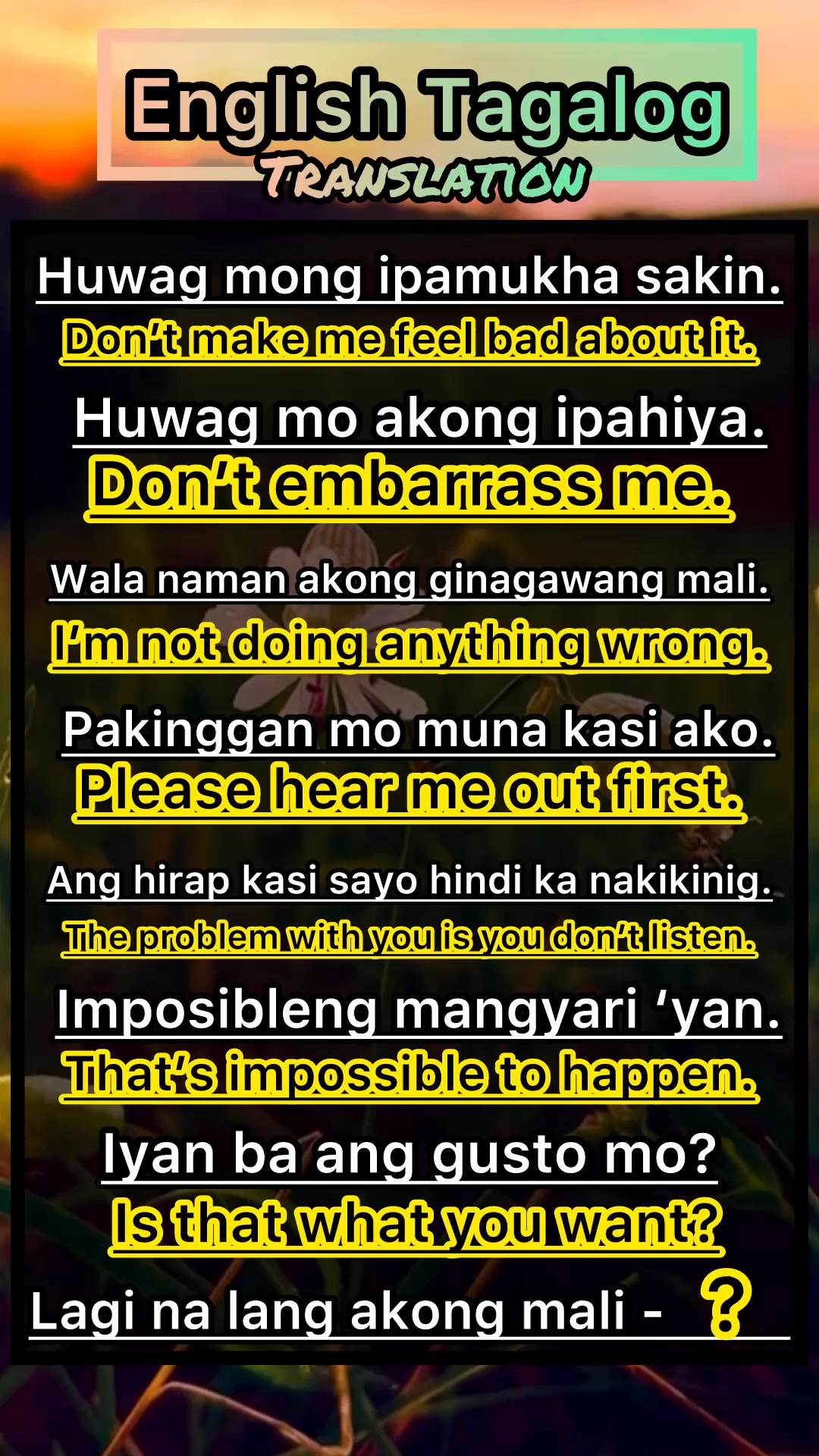 ENGLISH TAGALOG TRANSLATION #highlights2025 #highlightseveryone # ...