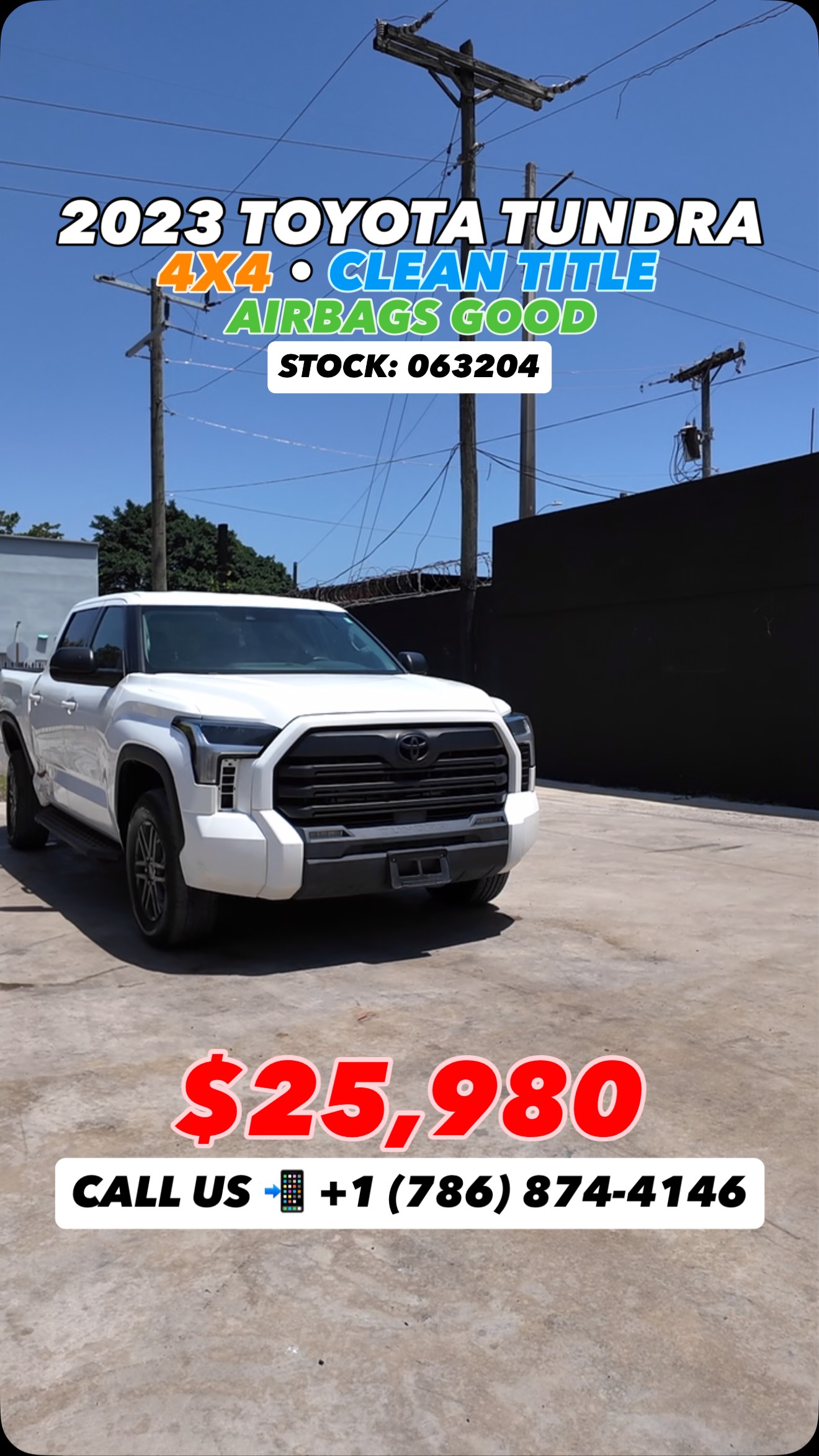 2023 TOYOTA TUNDRA CREWMAX SR5 4X4 Stock: 063204 Title: CLEAN