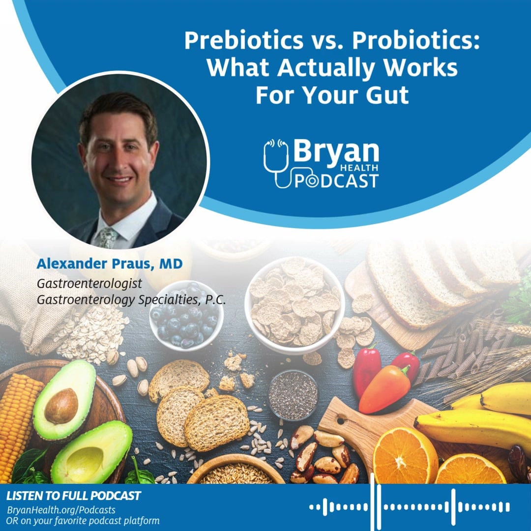 We hear the term gut health everywhere – but what actually helps? In this podcast, Dr. Alexander Praus, gastroenterologist, breaks down prebiotics and probiotics. Learn how diet affects your gut, why 