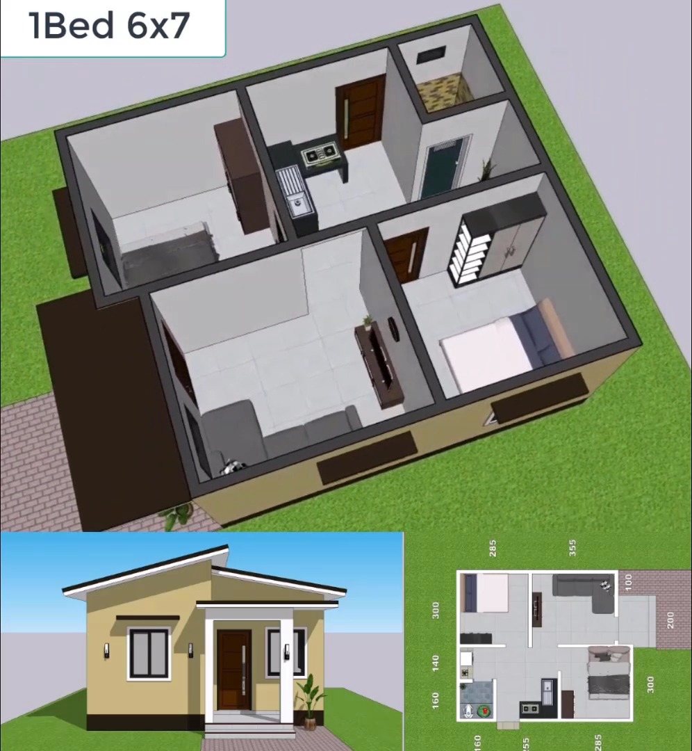20x26 Tiny House Designs 6x7 Meter 2 Beds 1 bath reel | Just 4you ...
