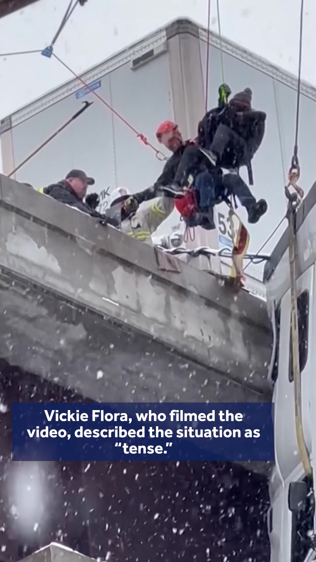 Gallery Detail: Dramatic Video Shows Emergency Crews Pulling A Driver From A