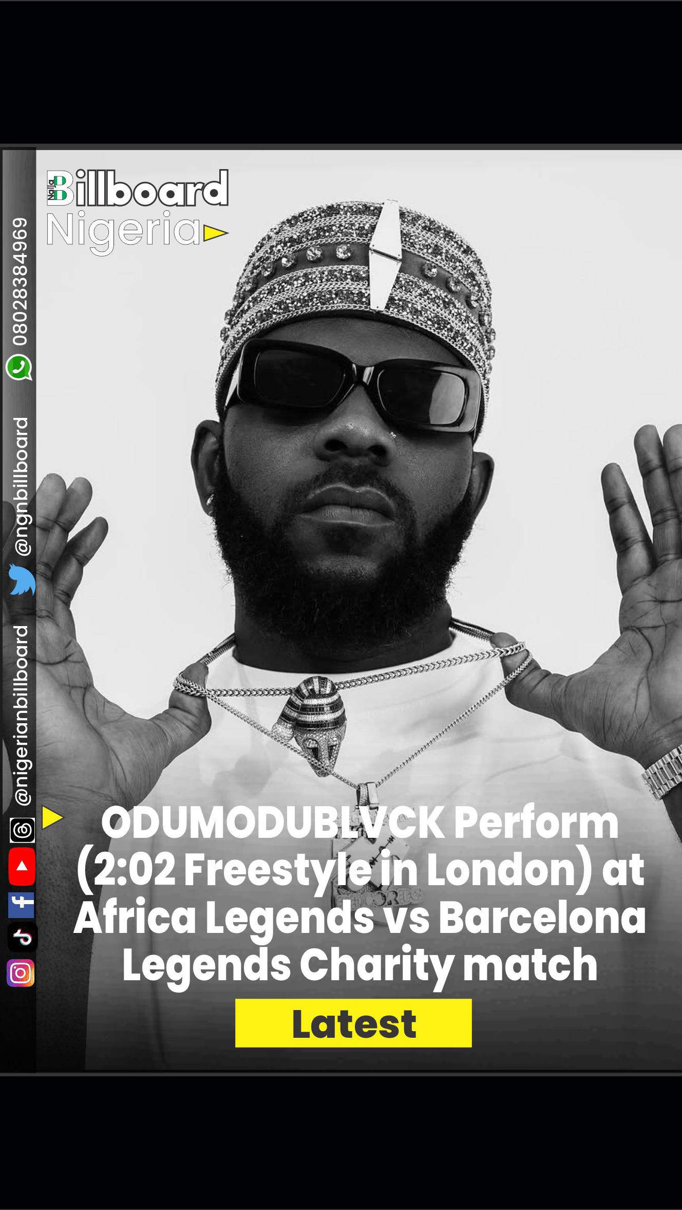 📍ODUMODUBLVCK performed (2:02 freestyle in London) at the Africa ...