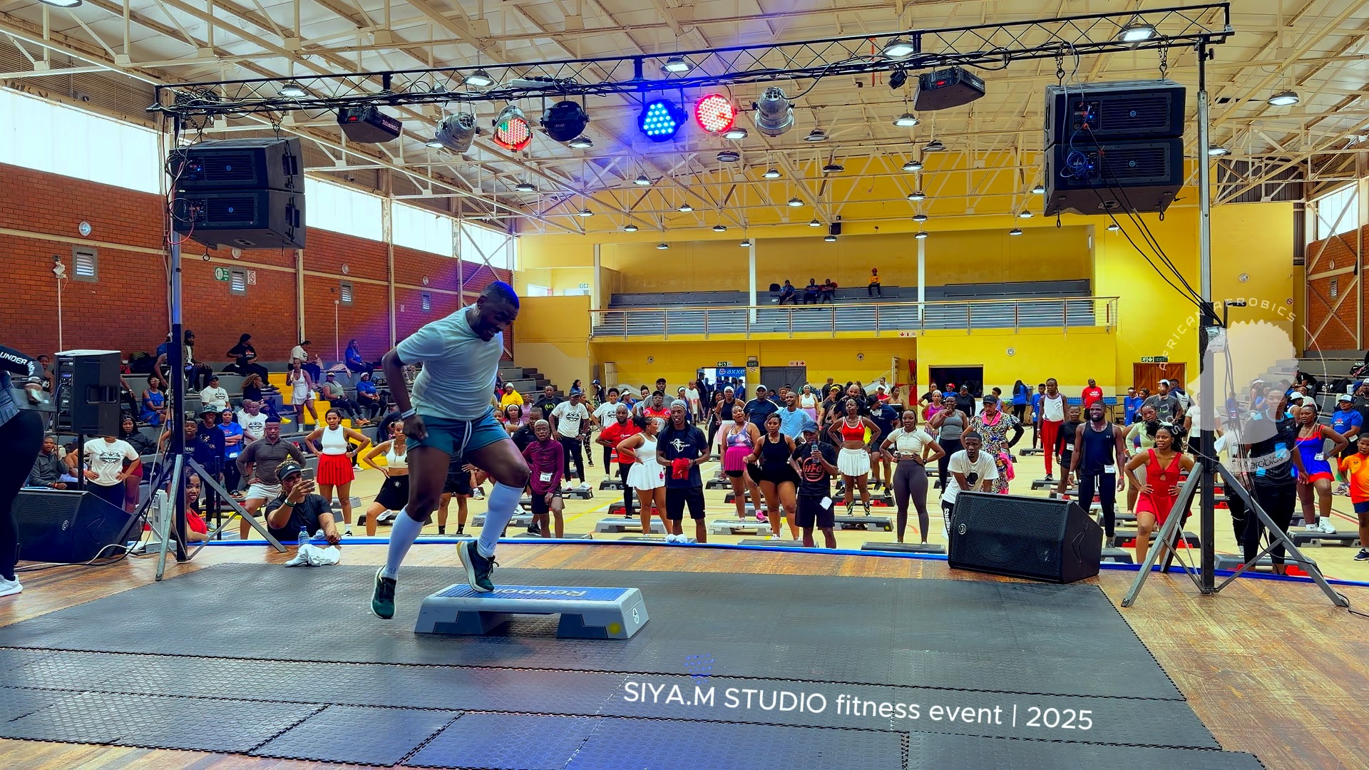 Molefe Musi teaching STEP workout at Siya.M fitness studio event ~ Lath ...