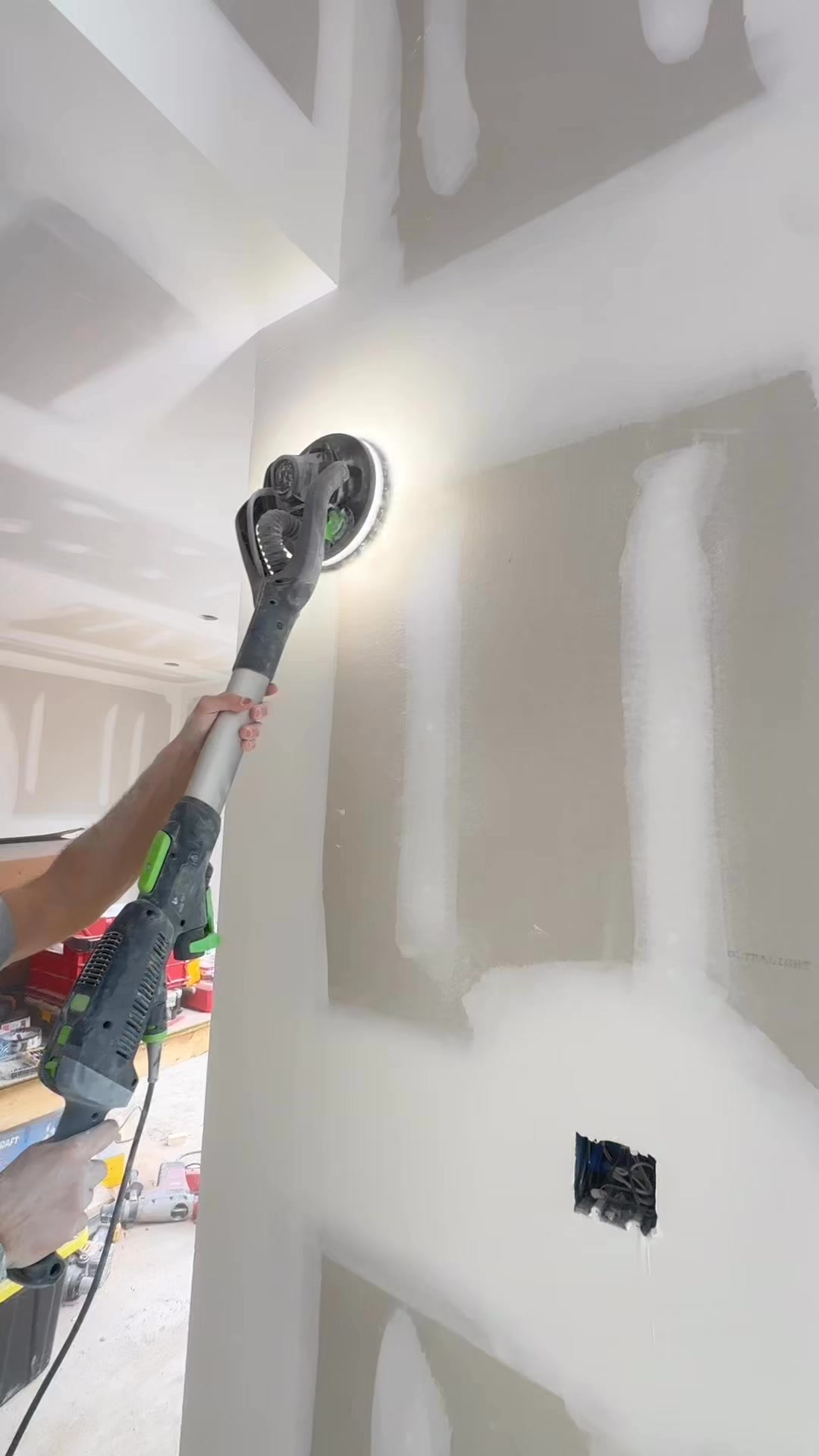 Do you use a power sander to finish your drywall…? #construction #tools ...