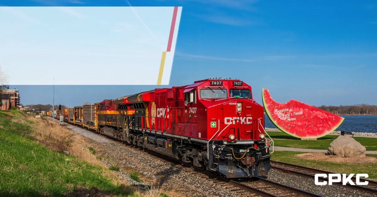 A CPKC train delivered the world's largest watermelon slice to