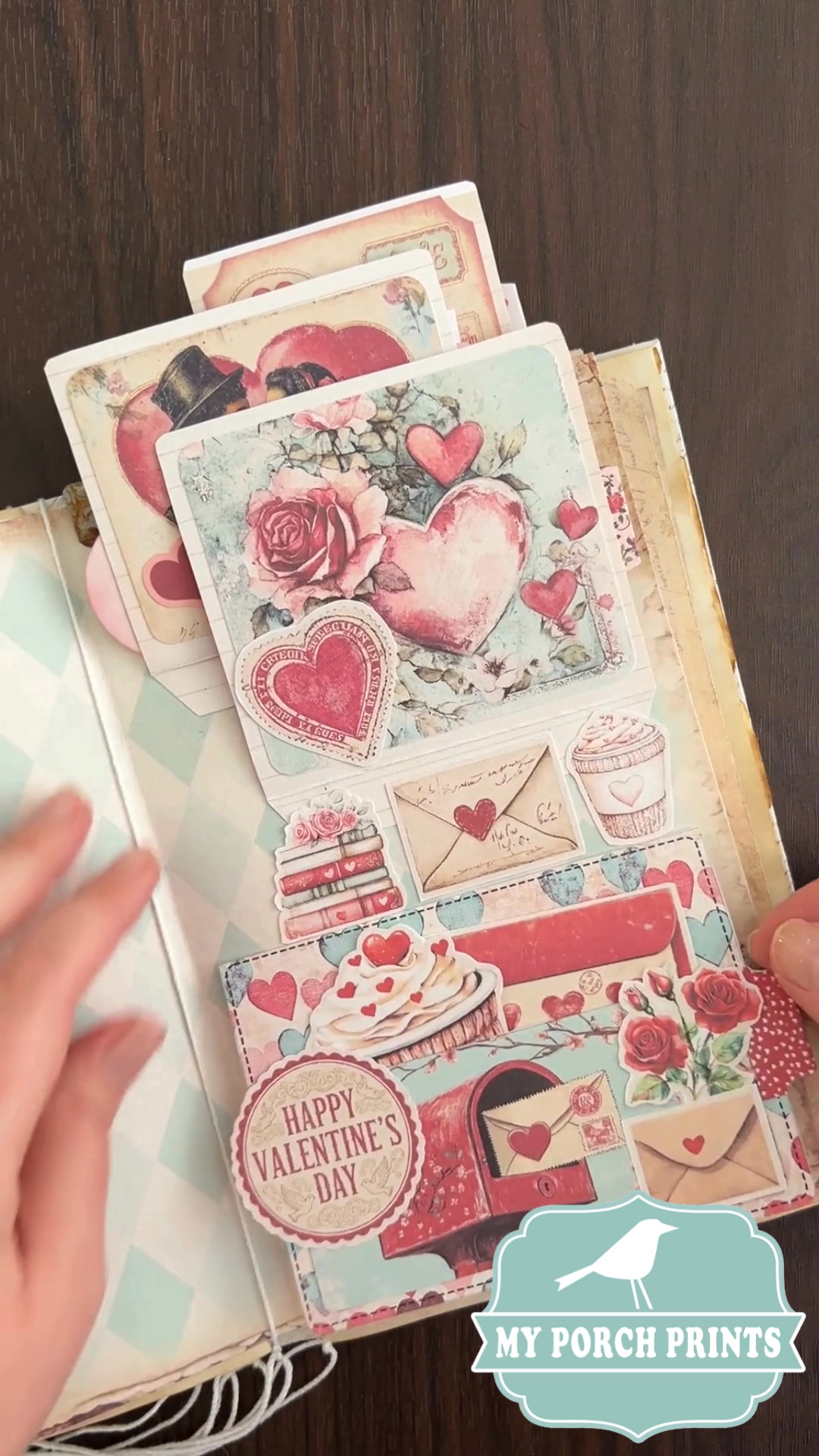 😍Add movement to your junk journal with this Valentine Cascade Cards ...