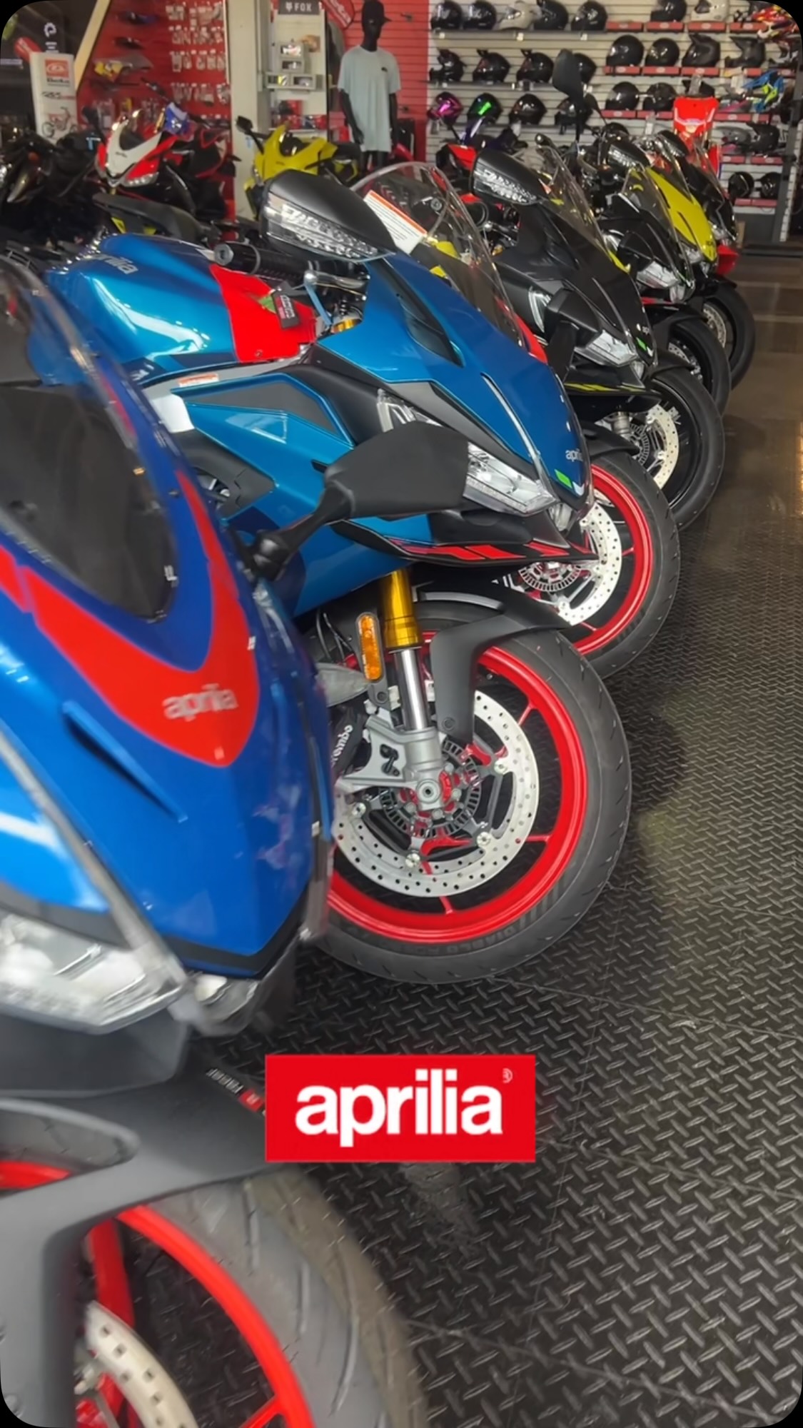 🔥🏍️ The entire Aprilia motorcycle lineup is on display front