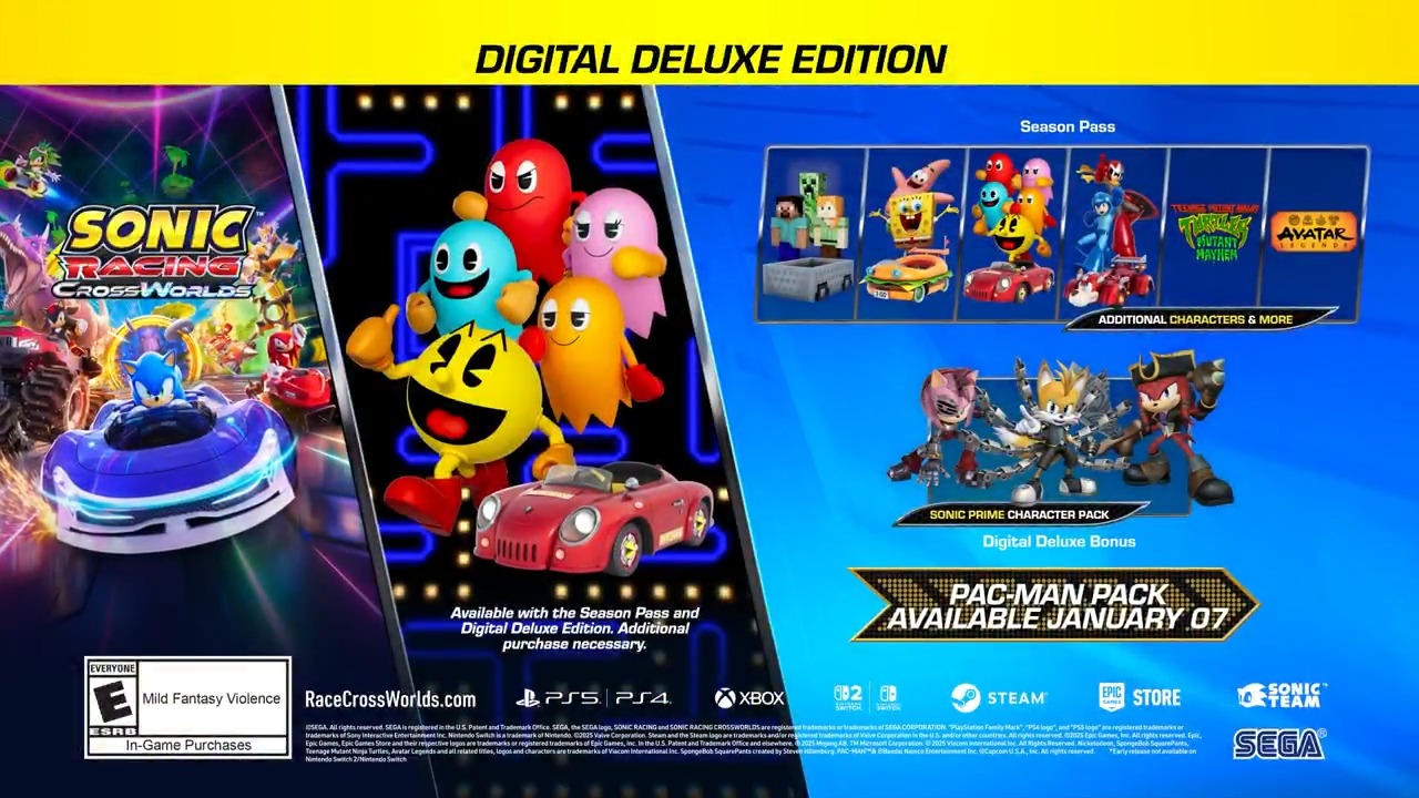 BREAKING: The PAC-Man #SonicRacingCrossWorlds DLC will launch January 7 ...