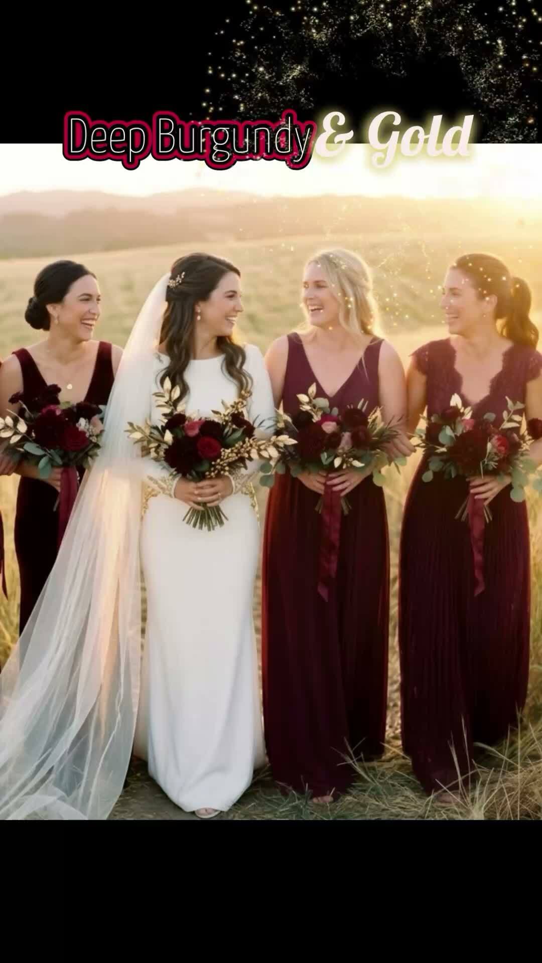 DEEP BURGUNDY & GOLD WEDDINGS 🍷✨, Deep burgundy and gold weddings create a richly opulent celebration defined by velvet romance, jewelled tones, and timeless grandeur., The deep claret palette paired 