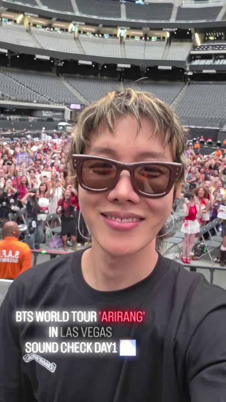 VEGAS IS READY FOR BTS NIGHT 1 💜✨ BTS member J-Hope shared a