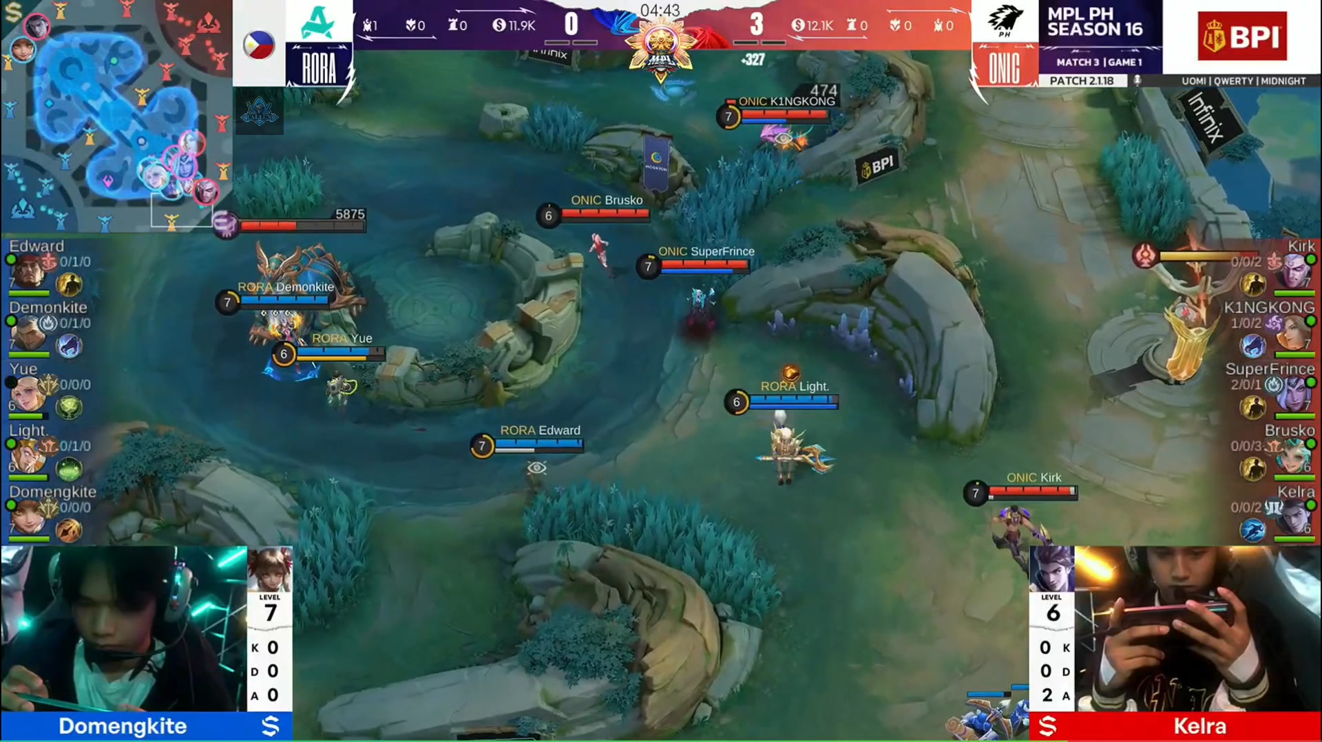ONIC PH vs RORA | MPL PH🇵🇭 S16 - Week 6 Day 2 Match 3 Game 1 # ...