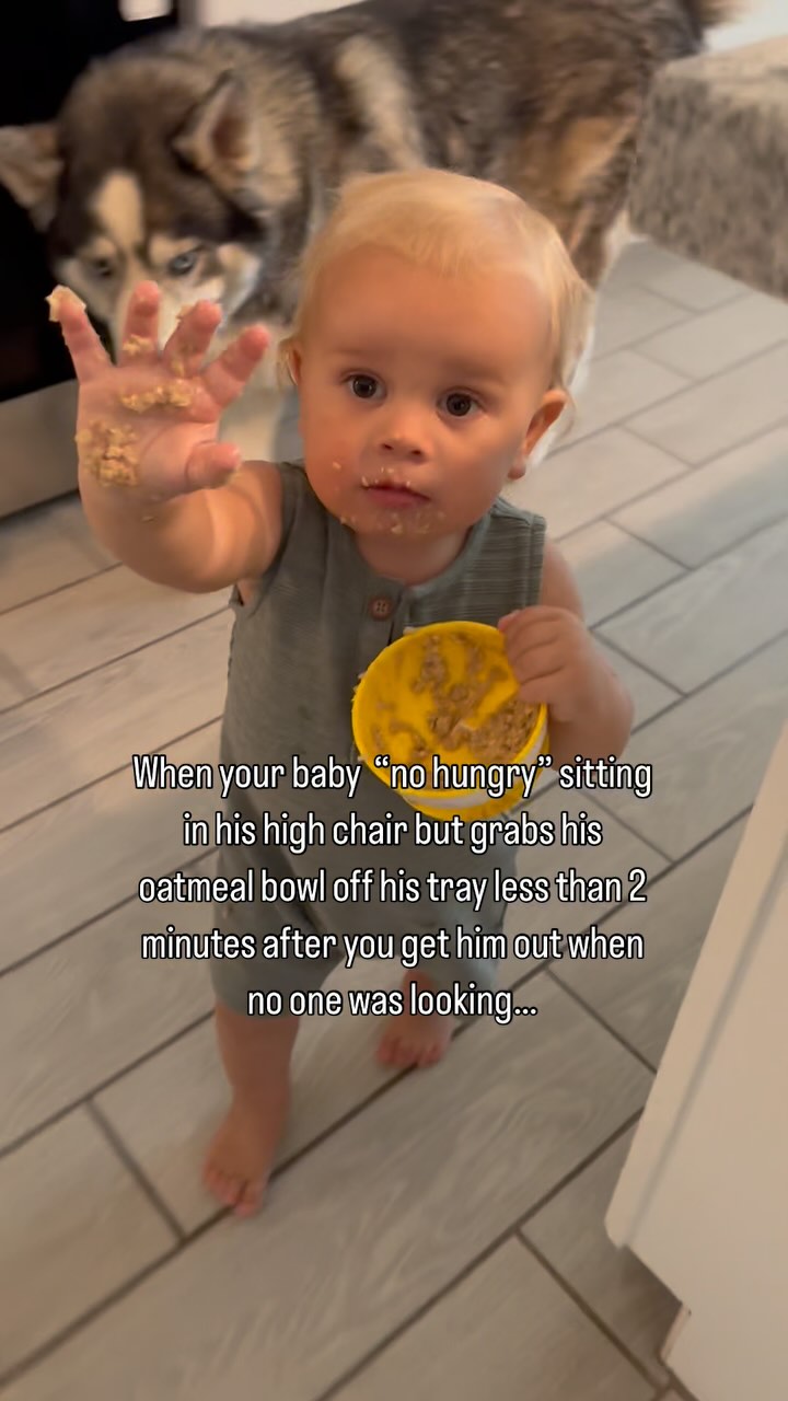 Baby Reece just wanted to be free from his high chair! I think one of ...