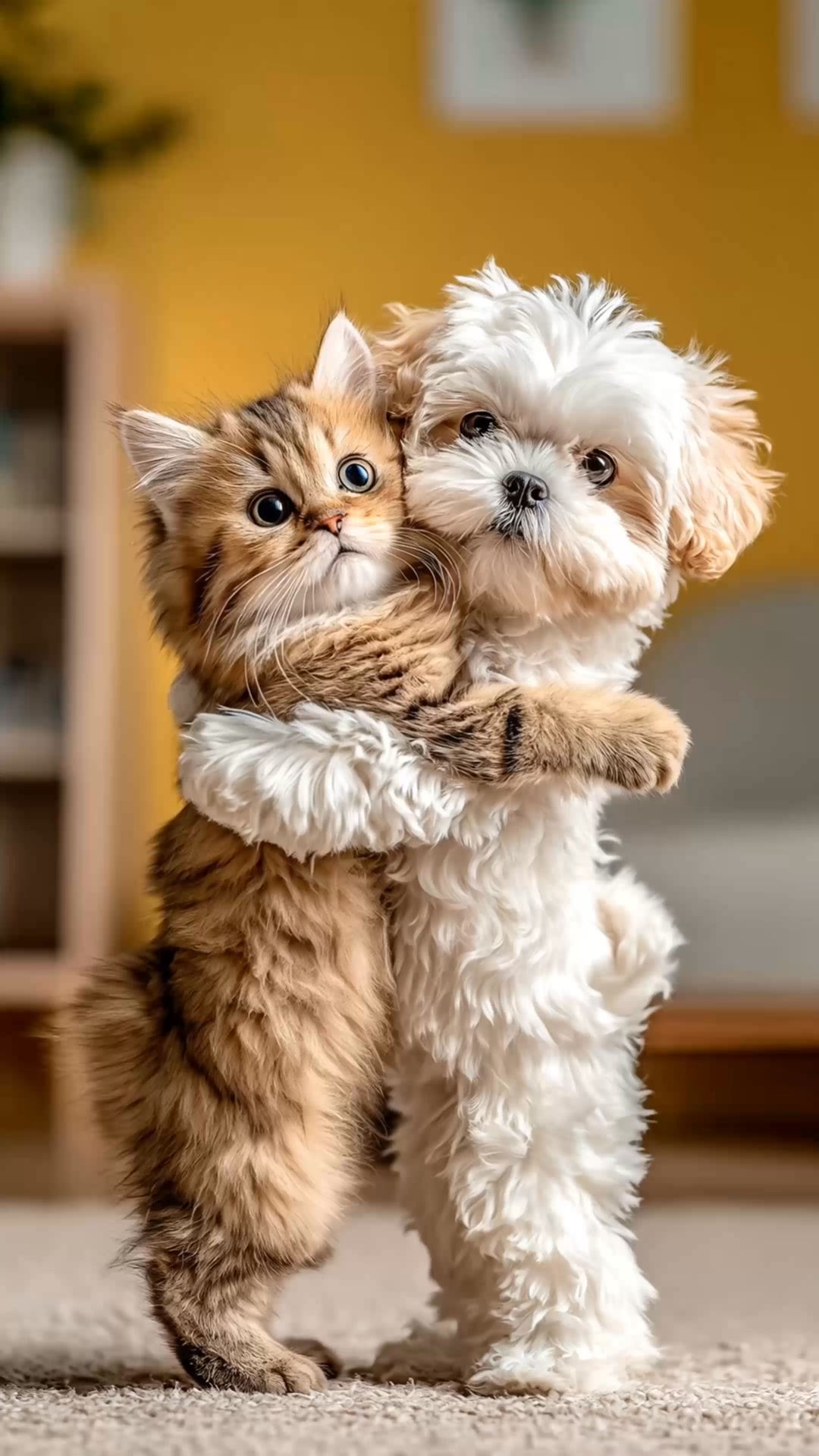A heart-melting kitten puppy hug caught on camera⭐ Subscribe, star ...