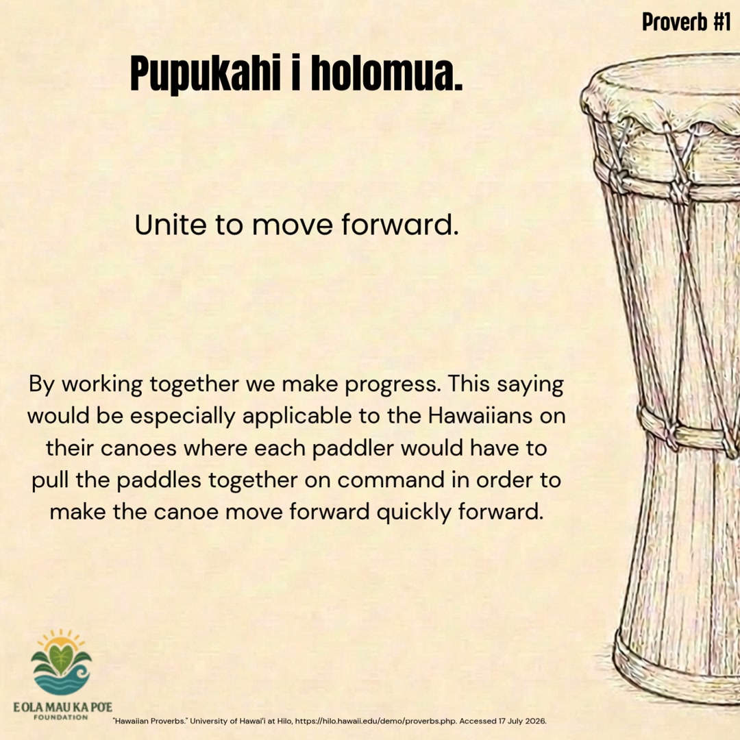What does this `ōlelo no`eau (proverb) mean to you? -`Ōlelo No`eau