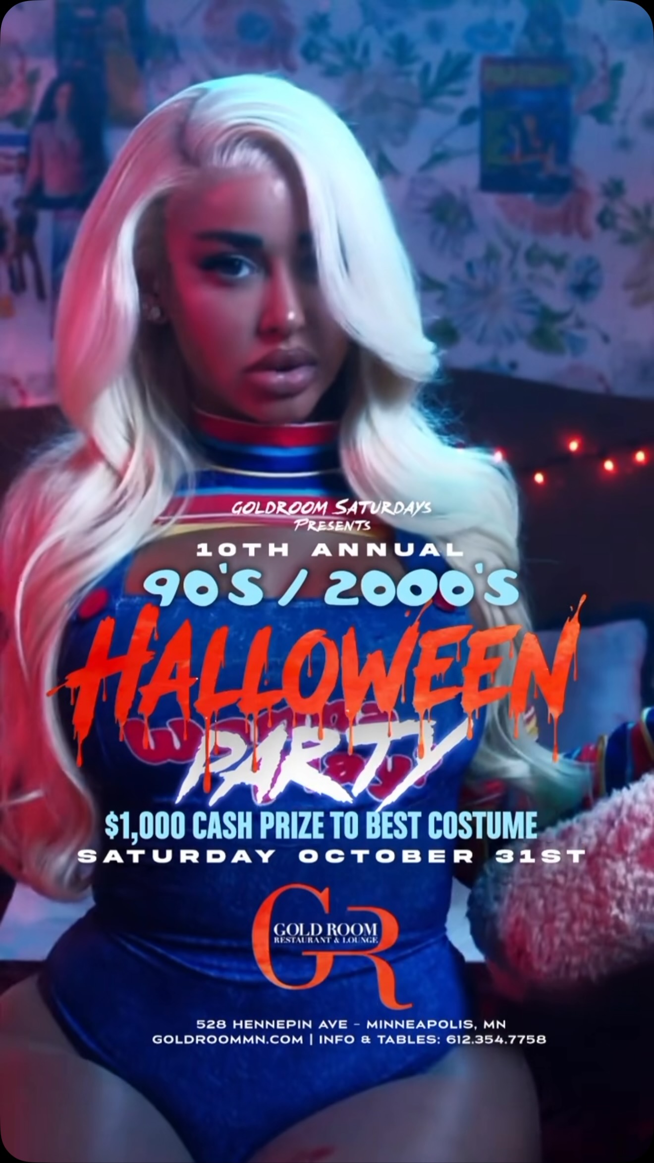 gold room minneapolis dress code 🎃 10 YEARS OF HALLOWEEN AT GOLDROOM! 👻🔥, GoldRoom Saturdays presents the 10th Annual 90’s / 2000’s Halloween Party — and we’re turning all the way up this Halloween! 🕸️🩸, 💰 $1,000 CASH PRIZE for the Room atlanta